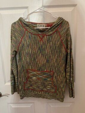 Anthropologie Field Flower Sweater Women's Small Multicolor Hoodie Lightweight